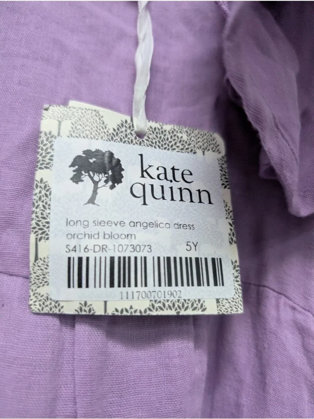 Kate Quinn Organic Cotton Gauze Orchid Bloom Angelica Dress 5Y Purple